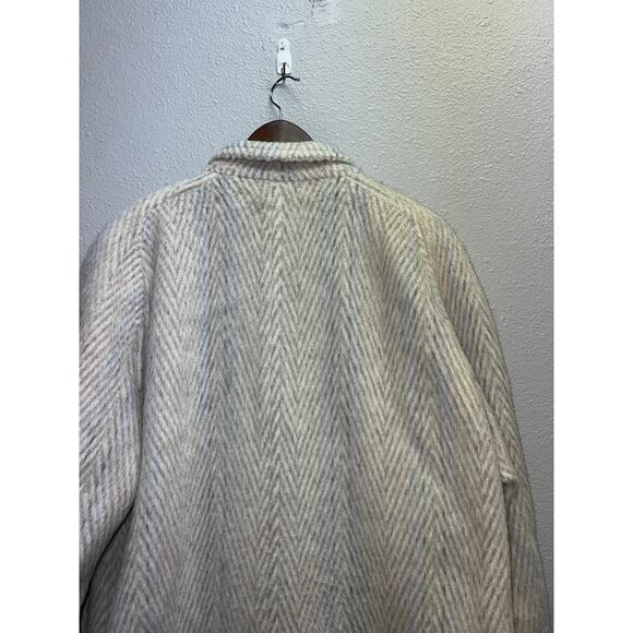 Womens Luxus Qualitat Mohair Wool Coat Overcoat Herringbone Jacket Size XL - Picture 10 of 12